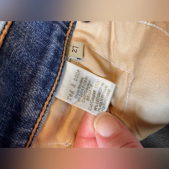 Rag & Bone Dre Distressed Boyfriend Jeans – Low‑Rise Light Wash Denim - Sz 27 - Picture 14 of 17